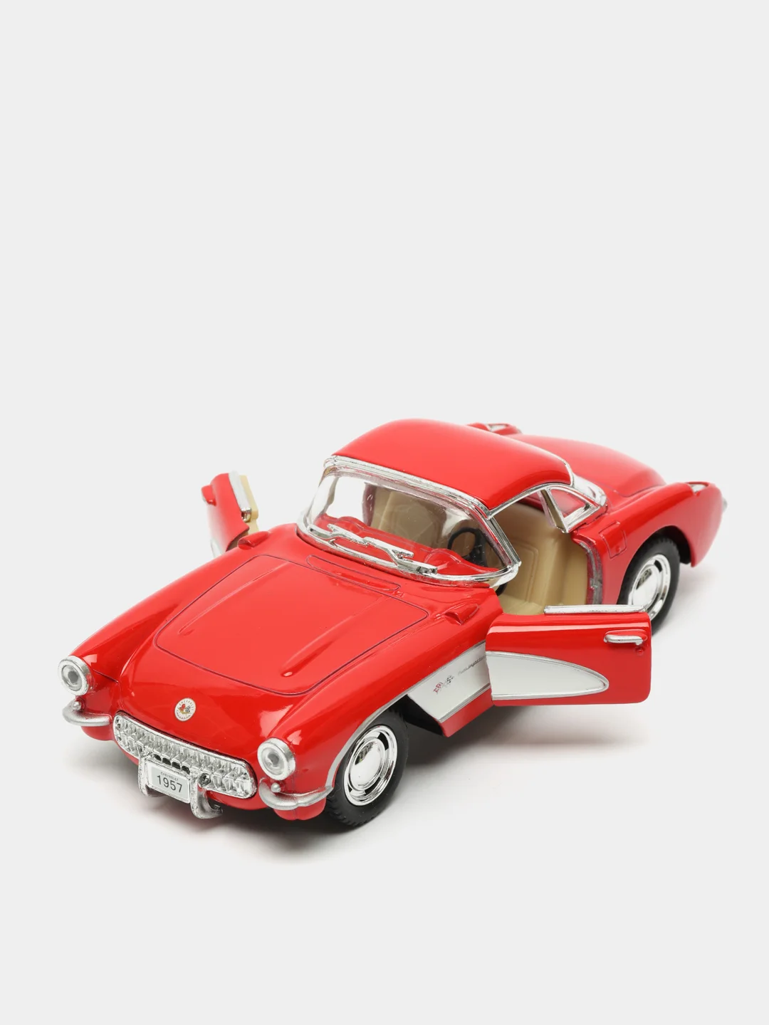 Красный металлическая машинка 1:34 Chevrolet Corvette 1957 KT5316D
