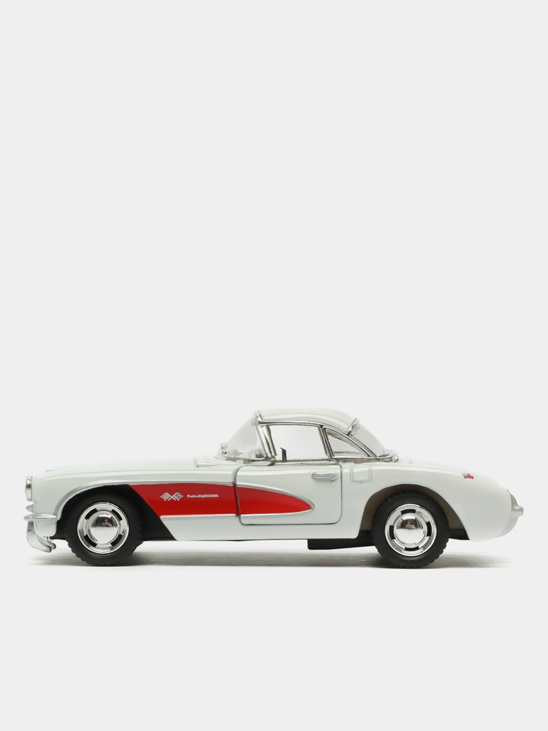 Белый металлическая машинка 1:34 Chevrolet Corvette 1957 KT5316D