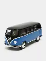Синий volkswagen Classical Bus 1962 (Black Top) KINSMART KT5376D