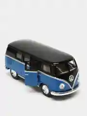 Синий volkswagen Classical Bus 1962 (Black Top) KINSMART KT5376D