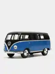 Синий volkswagen Classical Bus 1962 (Black Top) KINSMART KT5376D
