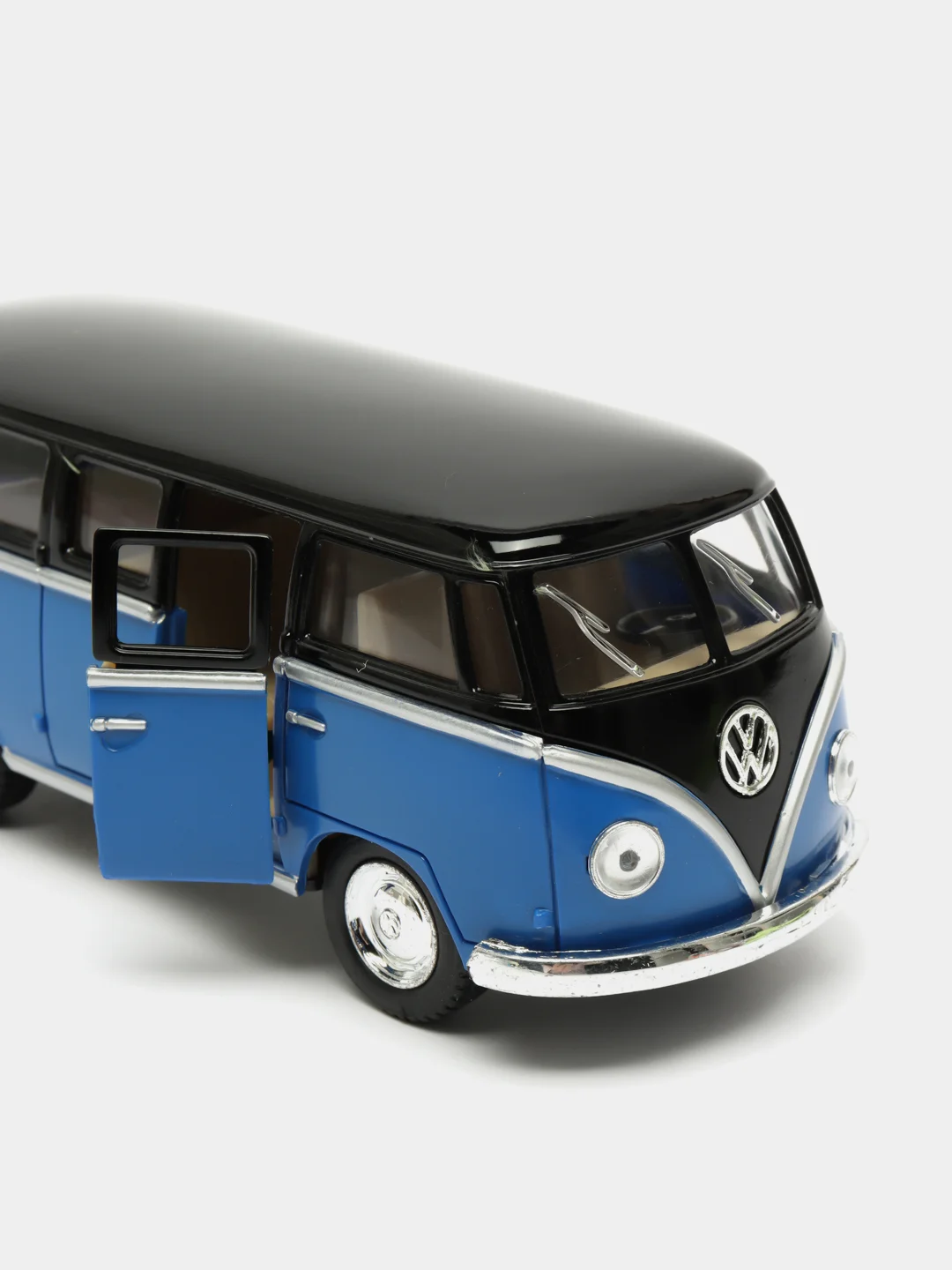 Синий volkswagen Classical Bus 1962 (Black Top) KINSMART KT5376D