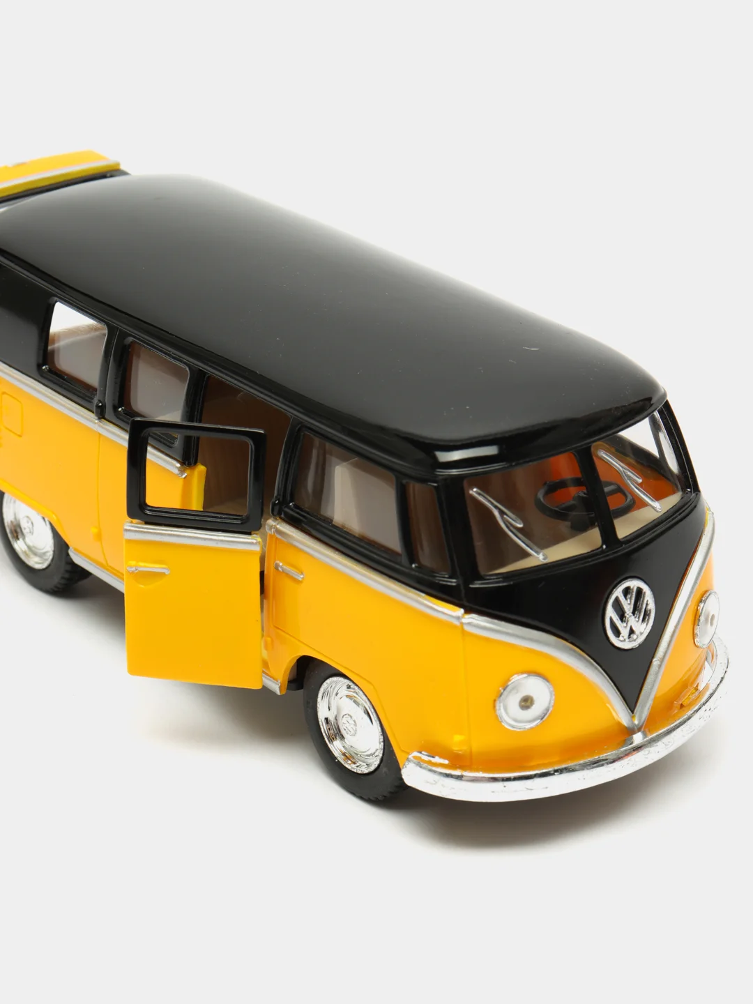Желтый volkswagen Classical Bus 1962 (Black Top) KINSMART KT5376D
