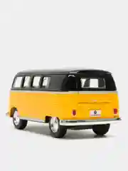 Желтый volkswagen Classical Bus 1962 (Black Top) KINSMART KT5376D