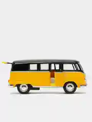 Желтый volkswagen Classical Bus 1962 (Black Top) KINSMART KT5376D