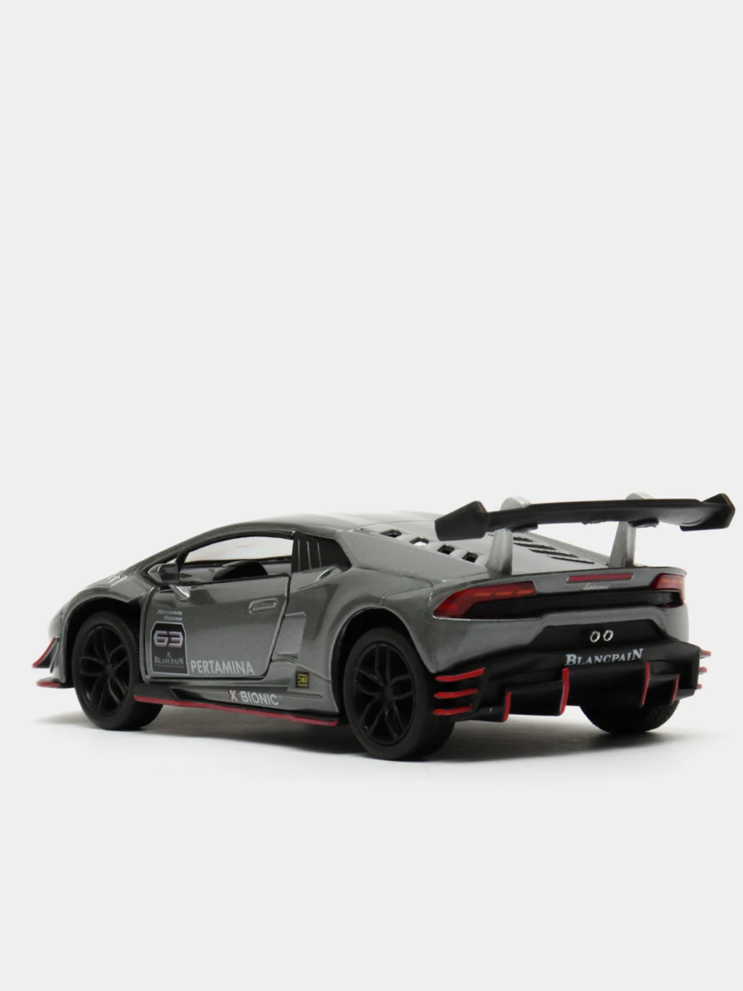 Серый lamborghini Huracan LP620-2 Super Trofeo KINSMART KT5389D