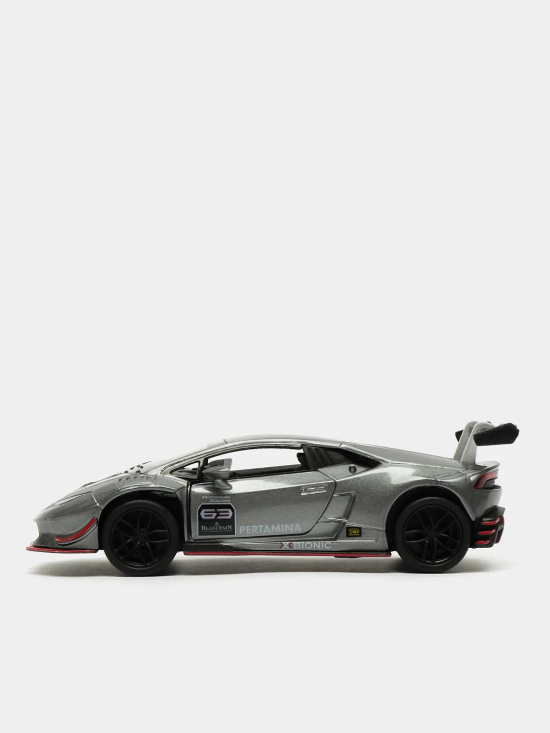Серый lamborghini Huracan LP620-2 Super Trofeo KINSMART KT5389D