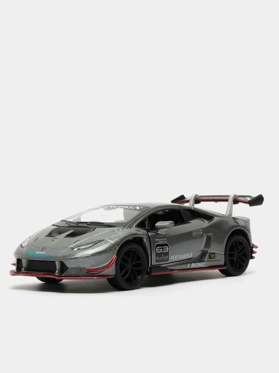 Серый lamborghini Huracan LP620-2 Super Trofeo KINSMART KT5389D