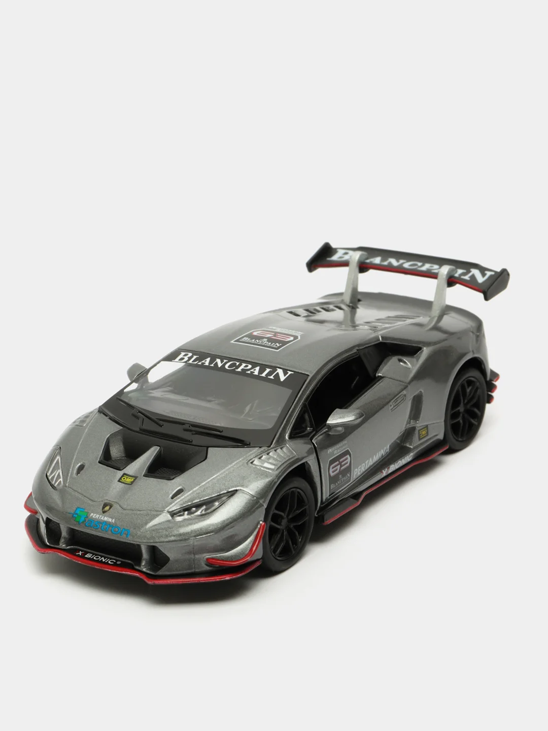 Серый lamborghini Huracan LP620-2 Super Trofeo KINSMART KT5389D