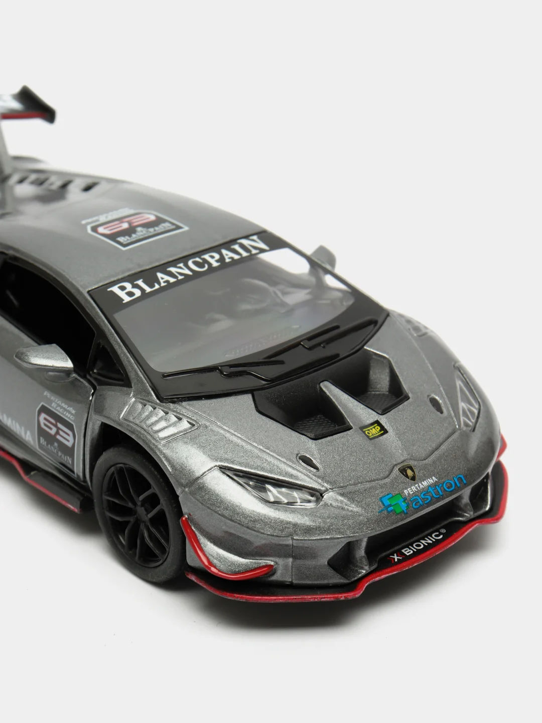 Серый lamborghini Huracan LP620-2 Super Trofeo KINSMART KT5389D
