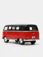 Красный volkswagen Classical Bus 1962 (Black Top) KINSMART KT5376D
