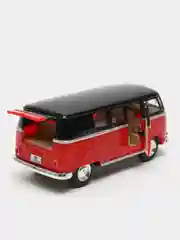 Красный volkswagen Classical Bus 1962 (Black Top) KINSMART KT5376D