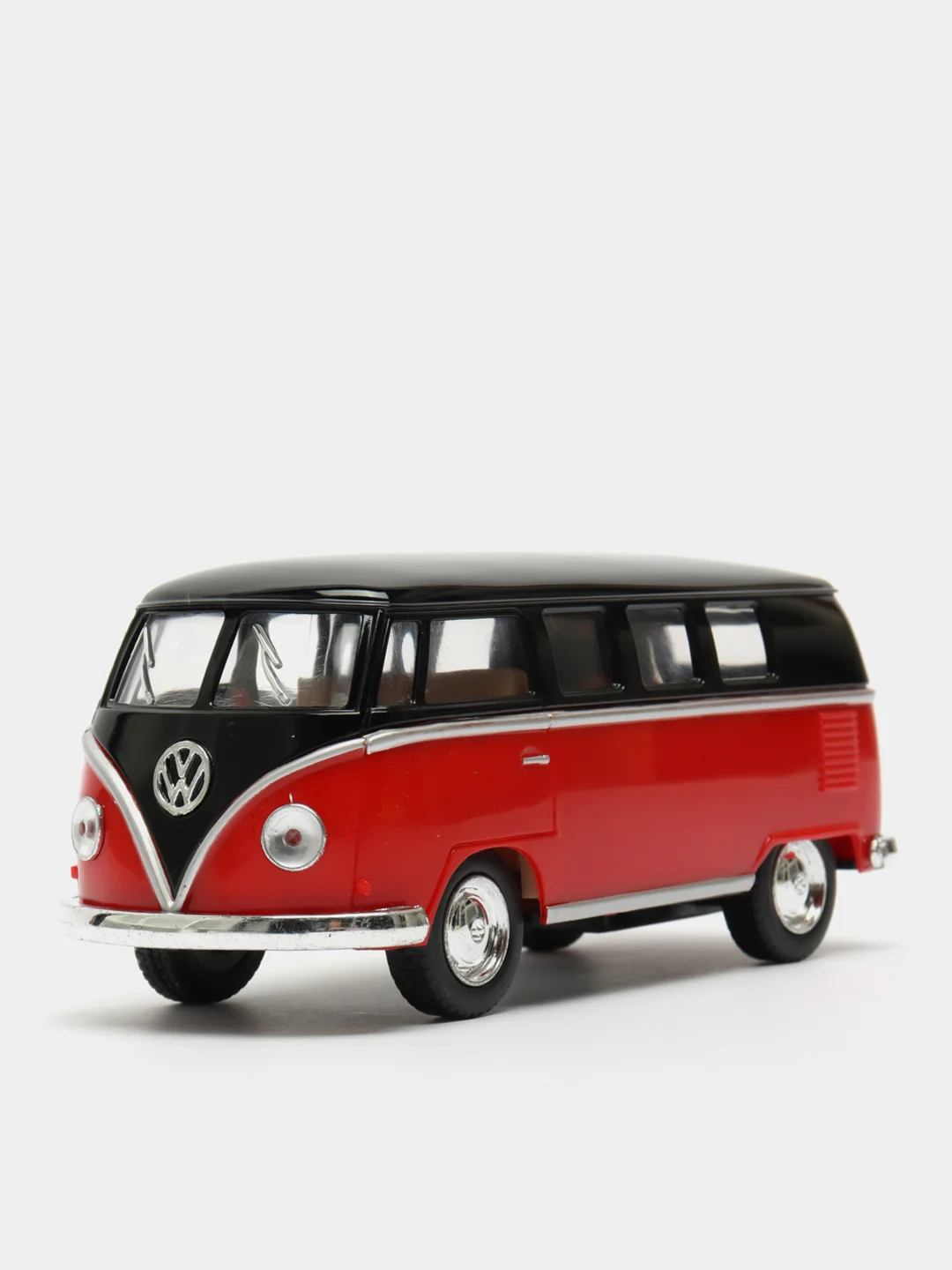 Красный volkswagen Classical Bus 1962 (Black Top) KINSMART KT5376D