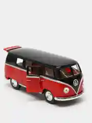 Красный volkswagen Classical Bus 1962 (Black Top) KINSMART KT5376D