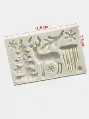 Серый меланж молд силиконовый "Зимний лес с оленем"