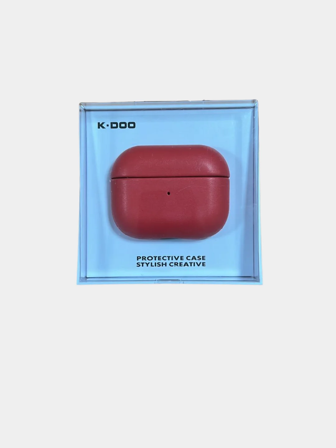 Красный чехол из эко-кожи K-Doo LuxCraft для AirPods 1 / 2 Premium , Pro Премиум
