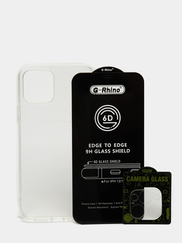Защитное стекло G-Rhino комплект 3в1 для iPhone 12 Pro