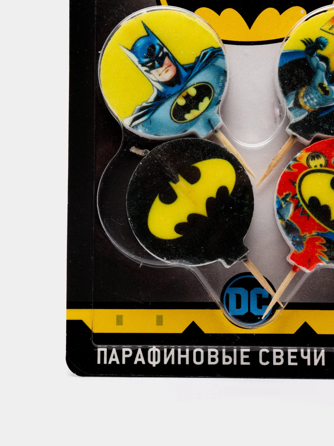 Batman. Парафиновые свечи в торт, 4 шт, в блистере