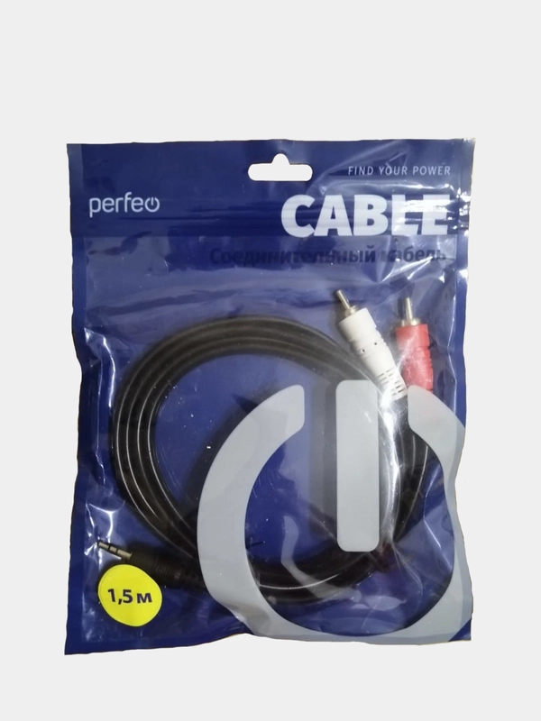 Кабель Perfeo Jack-2xRCA 1.5m