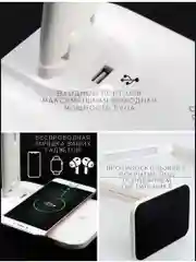 Настольная лампа с беспроводной зарядкой, сенсорный светодиодный светильник для школьника