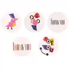 Наклейки бумажные Thank you, 4 х 4 см