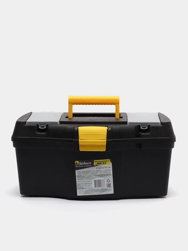 Ящик для инструментов пластиковый Kolner KBOX16/2, 16", с клапанами, 41х22х19 см