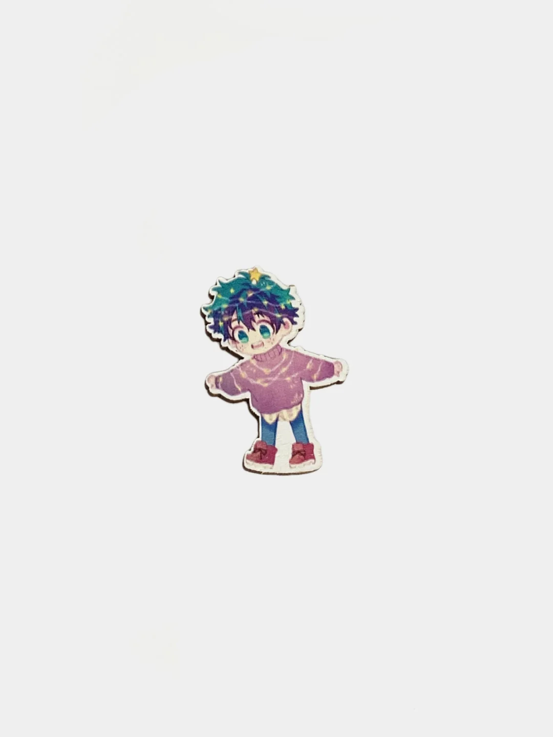 Лайм значок деревянный по аниме "Моя геройская академия. Boku no Hero Academia"