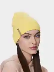 Желтый шапка двойная кашемировая, бини