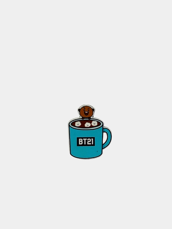 Значок на одежду BTS "BT21", пин на булавке деревянный