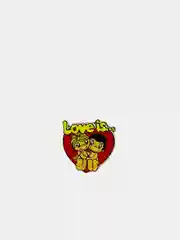 Значок на одежду "Love is", на булавке, деревянный