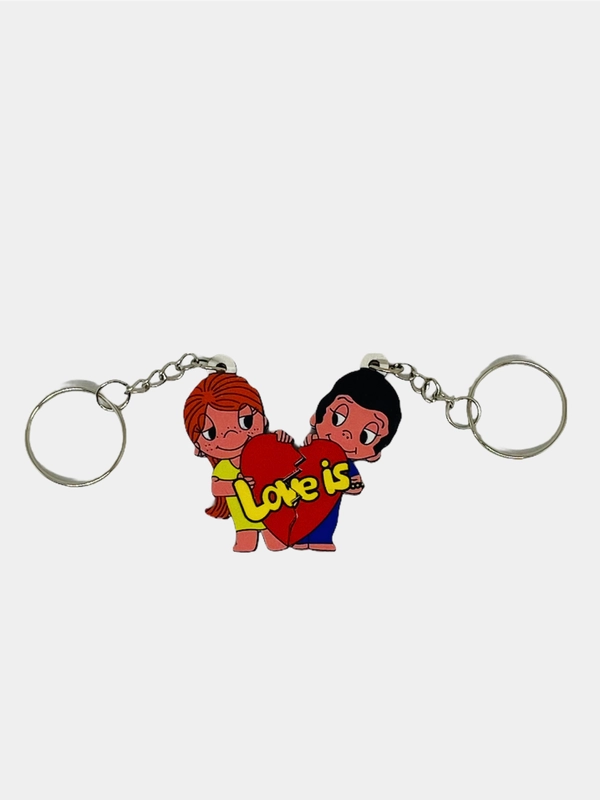 Брелок на ключи "Love is", деревянный