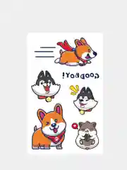 Лимонный временная переводная татуировка с котиками и корги 12х7,5 см