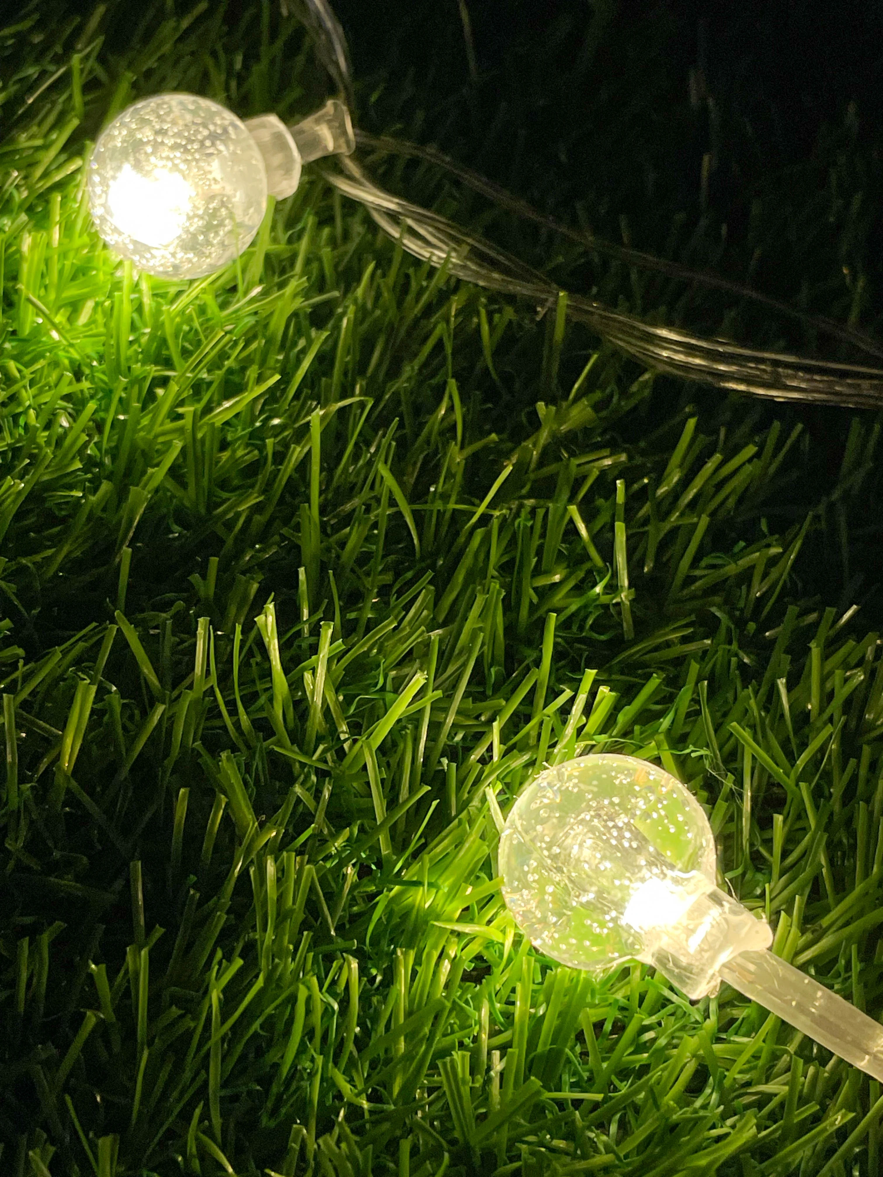 Белый гирлянда светодиодная, 4м, 20 LED-лампочек шариков, желтый свет, питание от розетки (220В)
