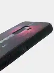 Черный чехол для Samsung Galaxy A5 2018 стеклянная панель, рисунок светится в темноте