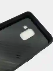 Черный чехол для Samsung Galaxy A5 2018 стеклянная панель, рисунок светится в темноте