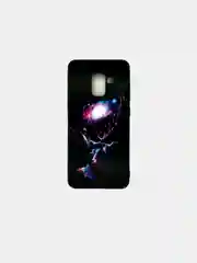 Черный чехол для Samsung Galaxy A5 2018 стеклянная панель, рисунок светится в темноте