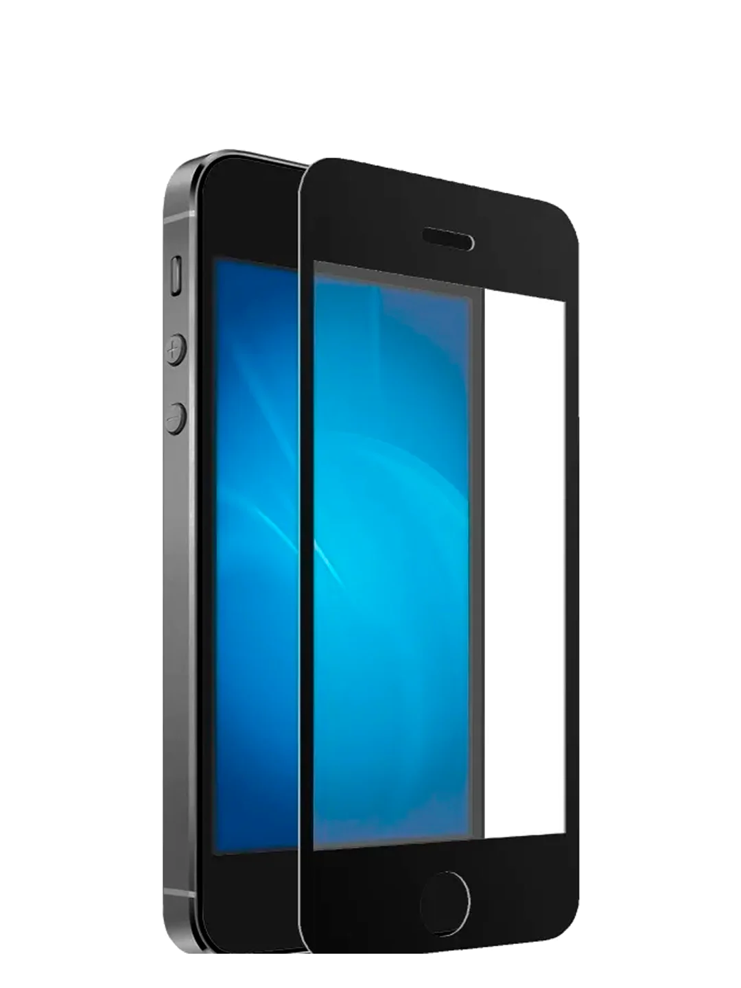 Черный защитное стекло для iPhone 5, 5S, 5SE