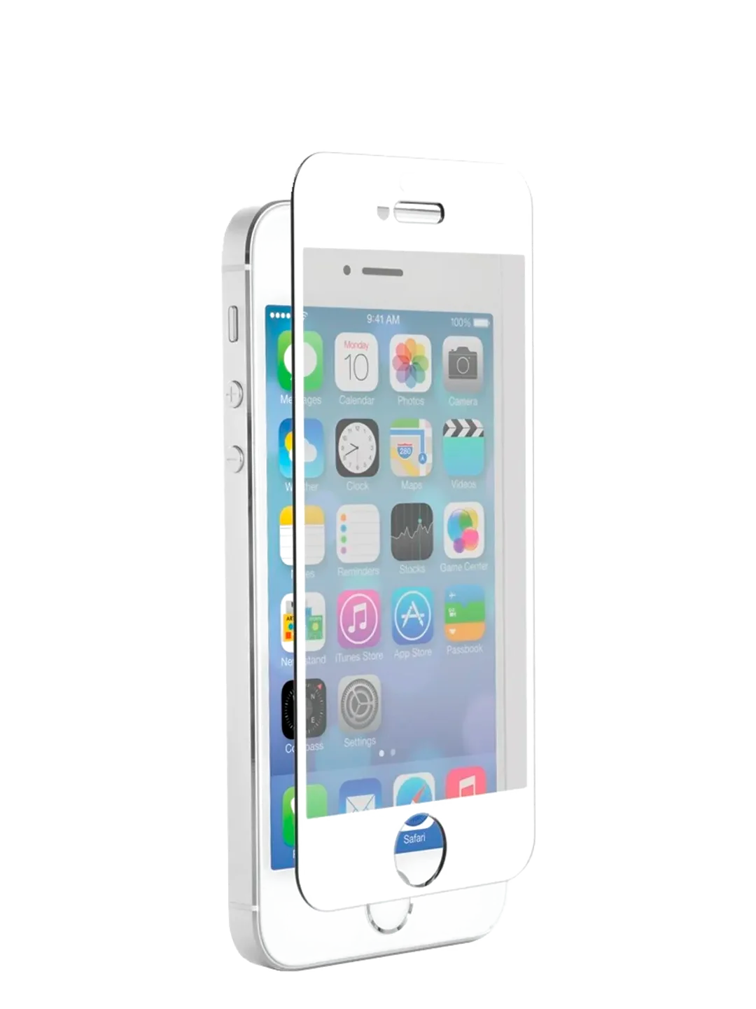 Белый защитное стекло для iPhone 5, 5S, 5SE