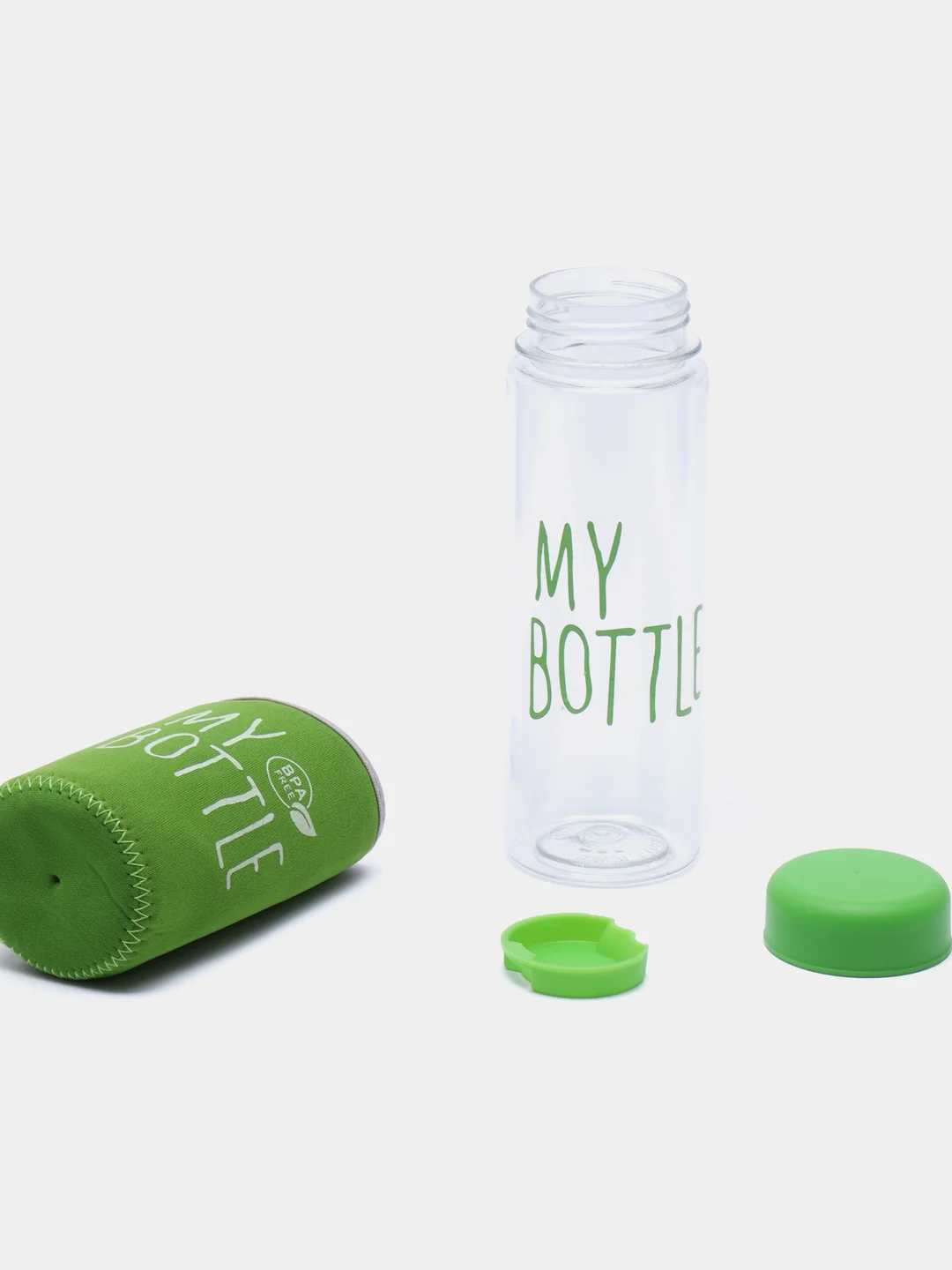 Зеленый бутылка для воды My bottle, 500 мл, в чехле