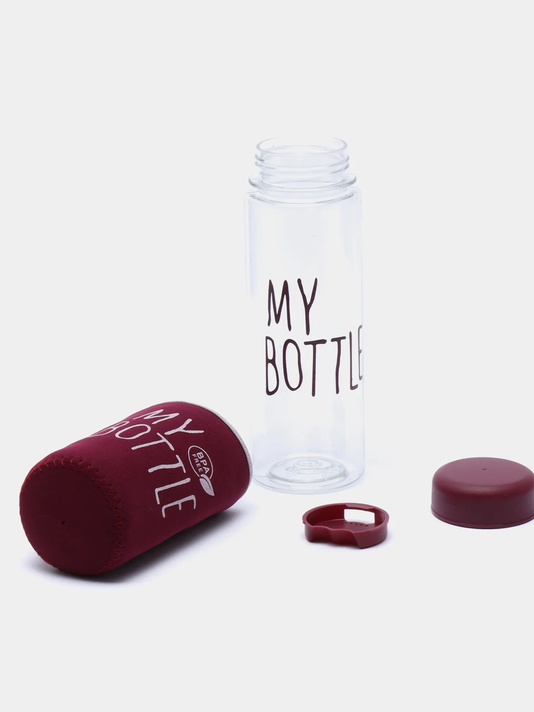 Багровый бутылка для воды My bottle, 500 мл, в чехле