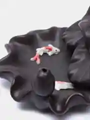 Черный подставка для благовоний стелющийся дым / Аромалампа Рыбки