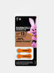 Батарейки Duracell Hearing Aid ZA13 для слуховых аппаратов 6шт в боксе