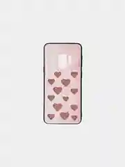 Розовый чехол для смартфона Samsung Galaxy S9 2018 пластик,силиконовые края,рисунок