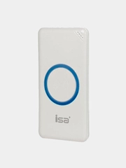 Внешний аккумулятор ISA 10000 mAh, 2.1A, W1, с беспроводной зарядкой, Type-C, Micro