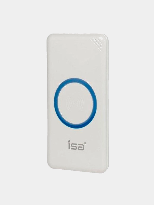 Внешний аккумулятор ISA 10000 mAh, 2.1A, W1, с беспроводной зарядкой, Type-C, Micro