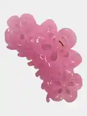 Розовый заколка-краб ажурная глянцевая