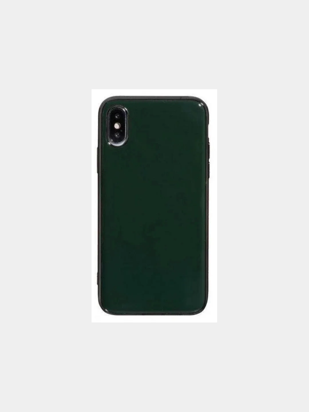 Тёмно-зелёный чехол Glass Case для iPhone X/ XS силиконовый с стеклянной крышкой