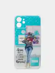 Бирюзовый чехол для iPhone 12, силиконовый, с рисунками