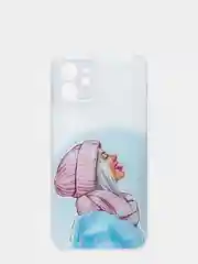 Голубой чехол для iPhone 12, силиконовый, с рисунками