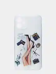Черный чехол для iPhone 12, силиконовый, с рисунками